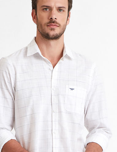 Camisa Manga Curta Classic Fit Grid - Aviator