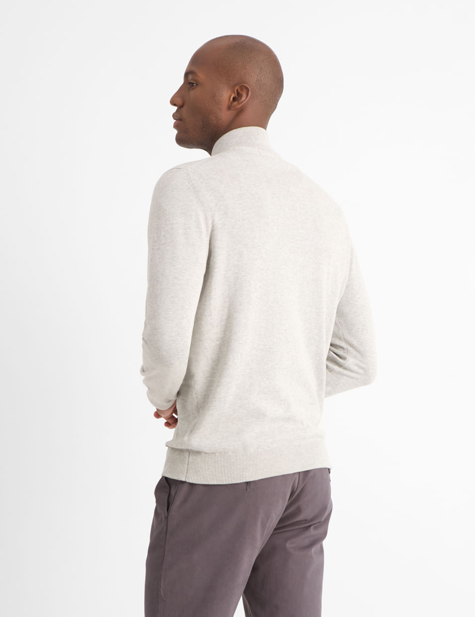 Tricot Opala Meio Zíper Cinza - Aviator