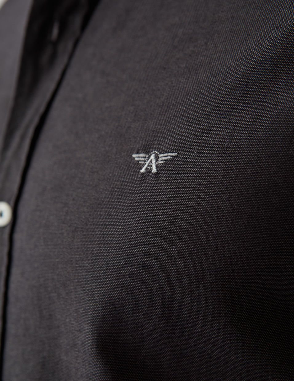 Camisa Masculina Oxford Alimens & Gentle - Manga Comprida Preta