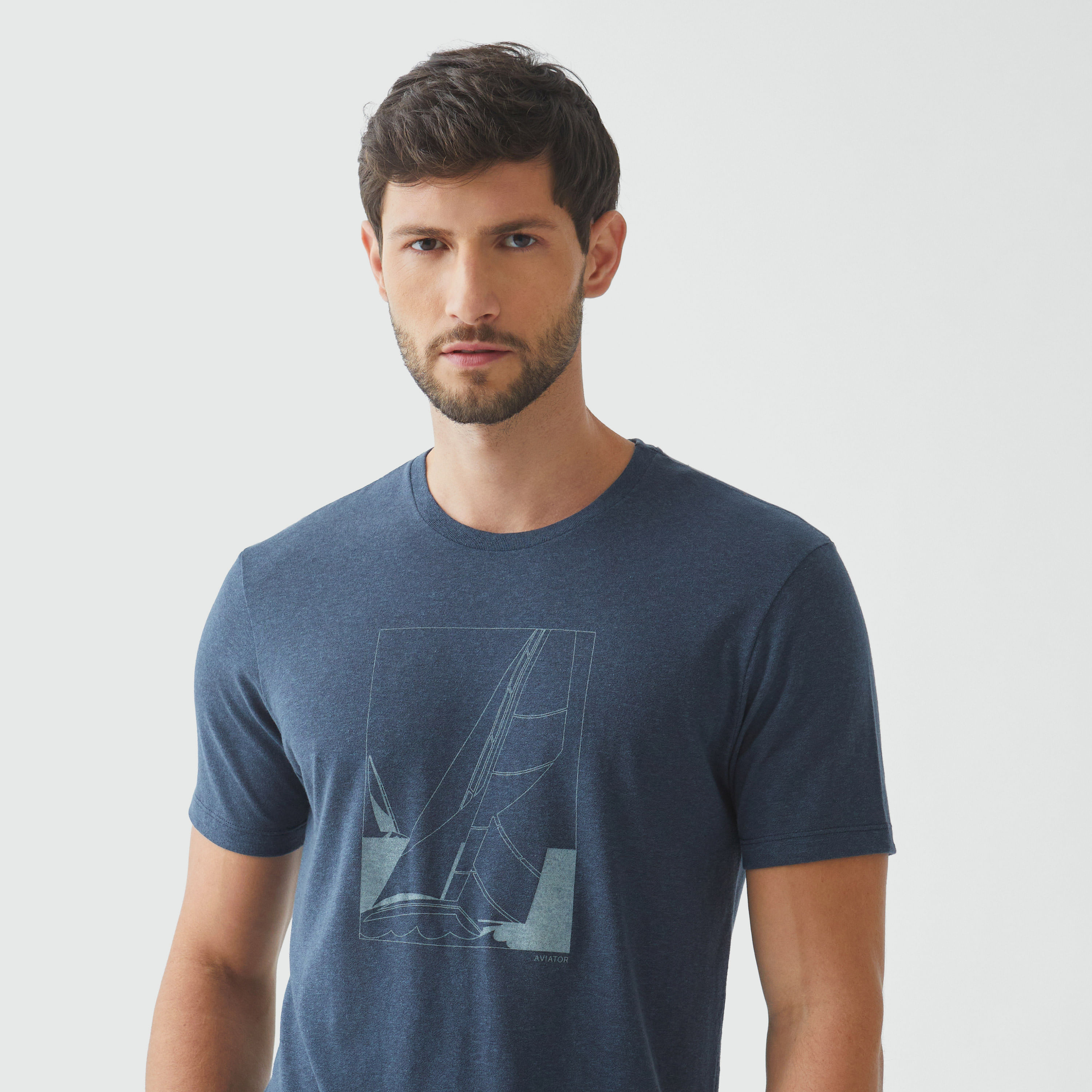 T-SHIRT PIQUET MESCLA MARSALA - Aviator